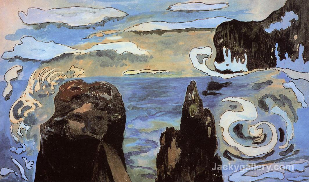 At the Black Rocks by Paul Gauguin paintings reproduction